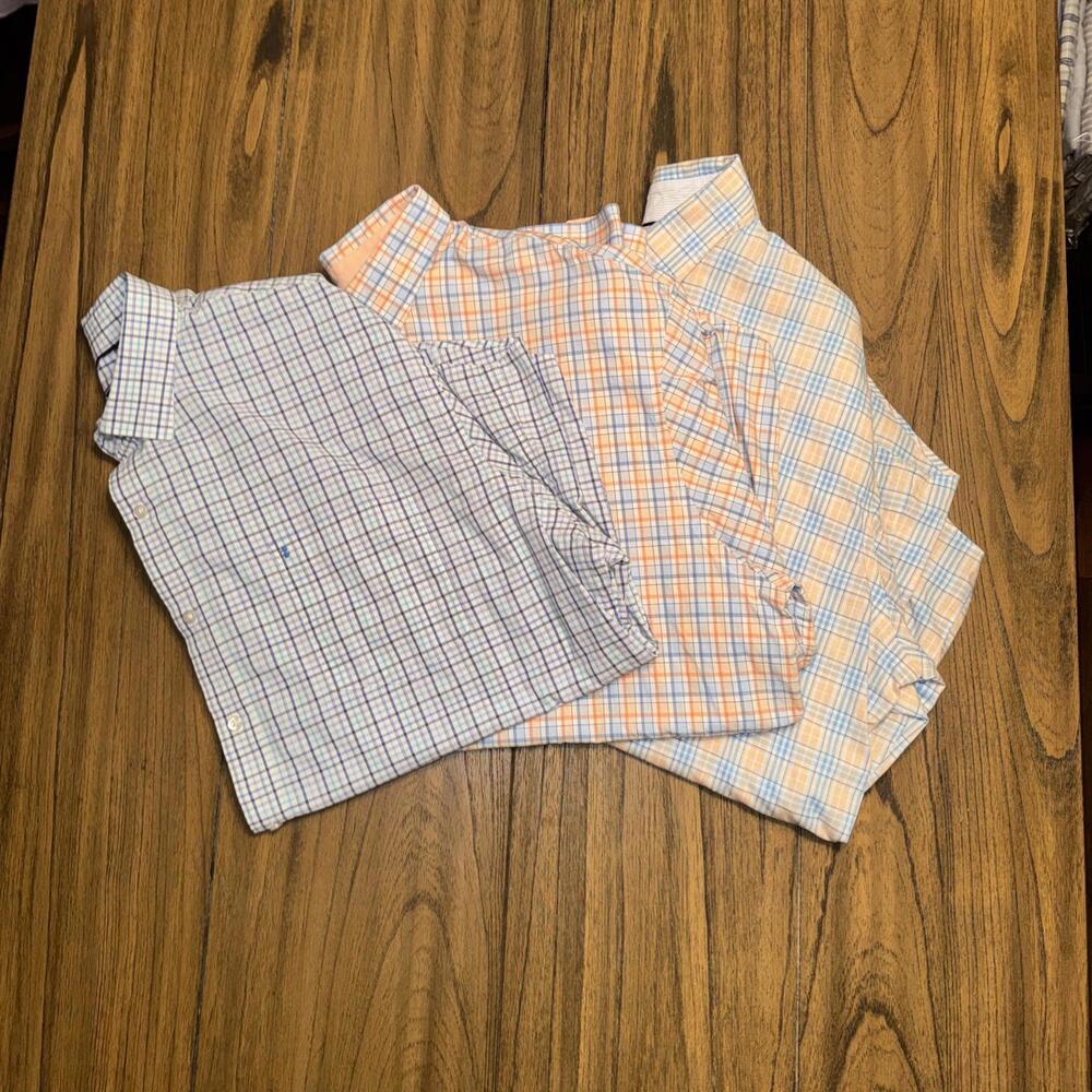 Izod Men's BUNDLE 3-Long Sleeve Button-Ups, Plaid Prints, Sz XXL